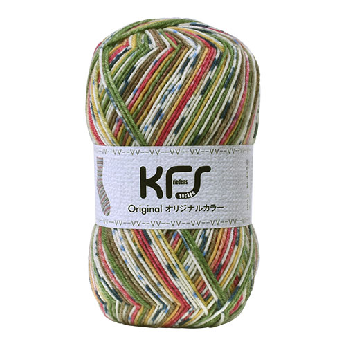 毛糸 Opal-オパール- KFSオリジナルカラー 4ply/4本撚り KFS102.ロリポップ・グリーン/グリーン・レッド系マルチカラー (M)_b1j
