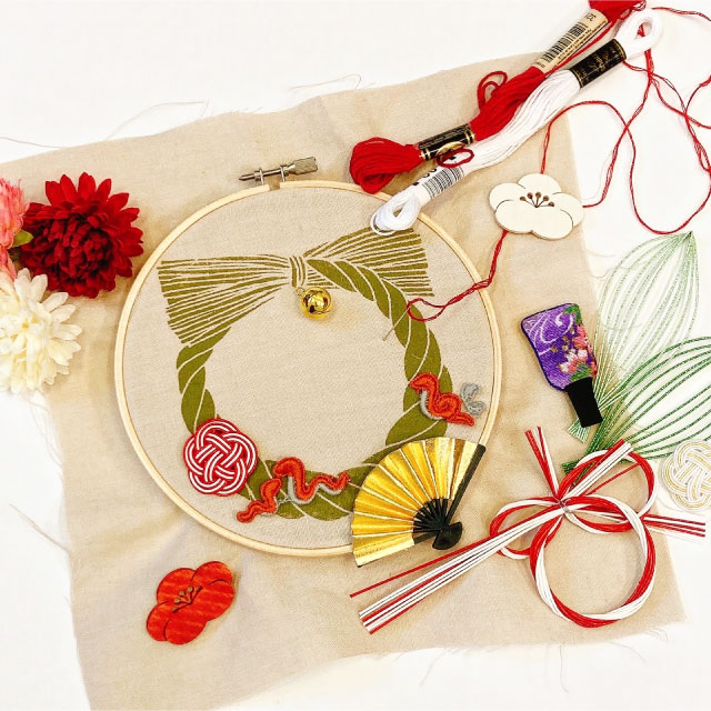 【本店11F】12/6 kanaと作るしめ縄リース刺しゅう