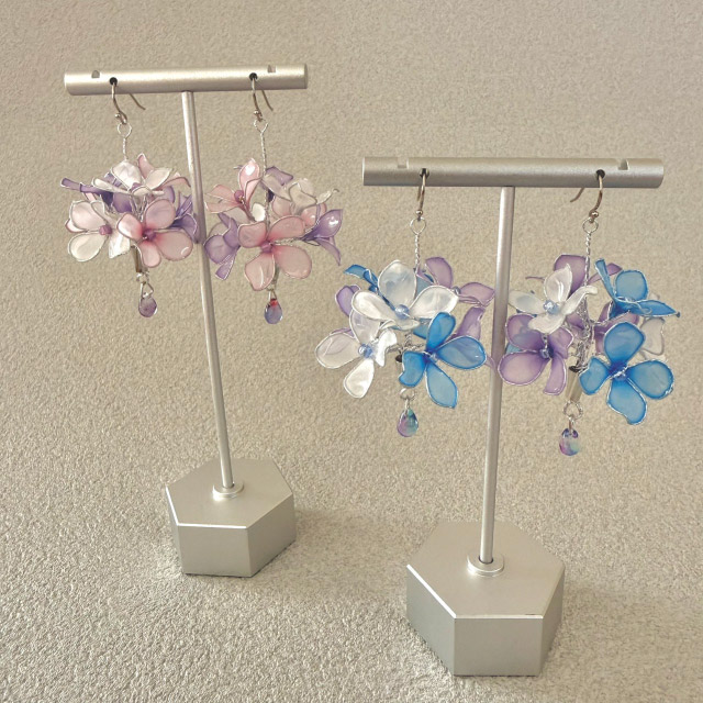 【本店11F】5/23 造花小物『紫陽花の耳飾り』