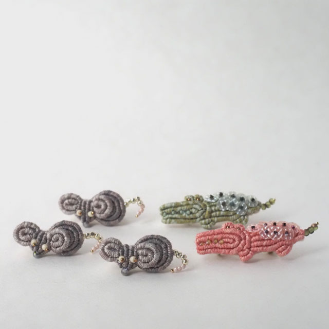 【本店11F】8/8・8/9 yuki choucho  武田夕貴とバリオンステッチで作るねずみとワニのミニブローチ