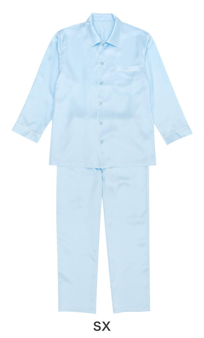 YGX509｜ワコール 睡眠科学 シルクサテン メンズパジャマ 上下セット メンズ