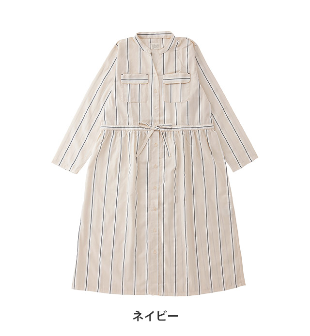 18-51004｜ナルエー narue moon tan stripe Jacquard ワンピース