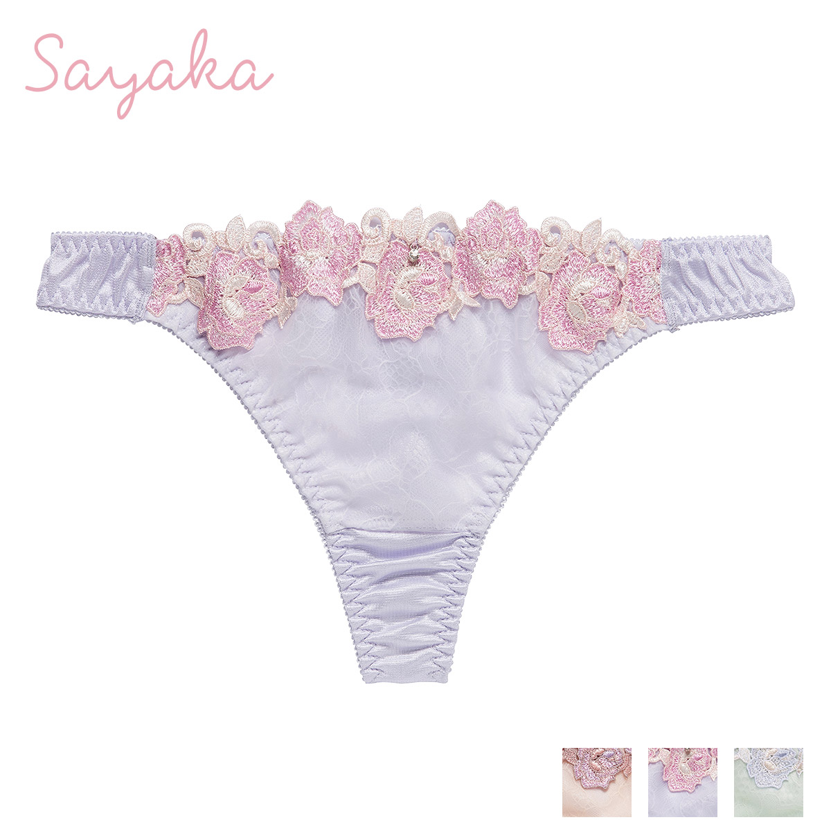 236110｜サヤカ Sayaka レーシーローズケミカル Ｔバックショーツ 全3色 M