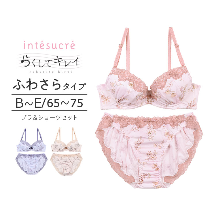 IBT338｜アンテシュクレ intesucre らくしてキレイ ふわさらtype ブラセット ナチュラルバストメイク BCDEカップ アンダー65/70/75cm