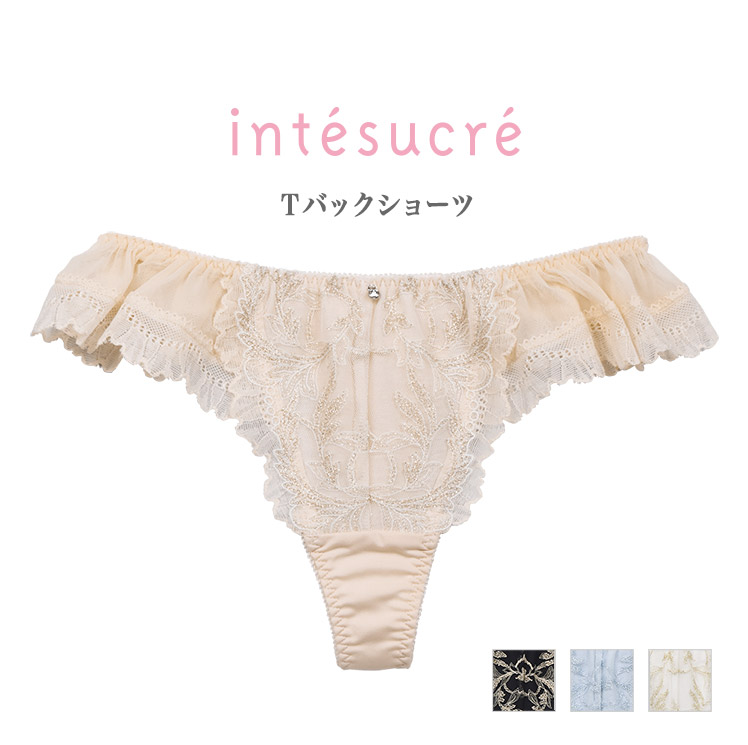 IST339｜アンテシュクレ intesucre 脇高ブラ Premium IBT339ペア Ｔバックショーツ 全4色 M/L/LL