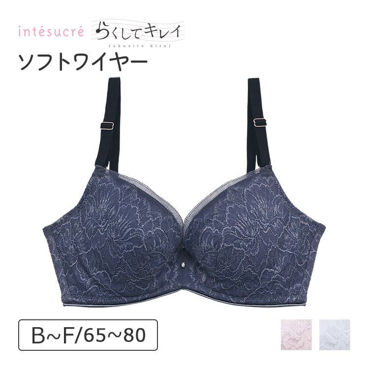 IBT333｜アンテシュクレ intesucre らくしてキレイ ソフトワイヤータイプ ブラジャー単品 BCDEFカップ アンダー65/70/75/80cm