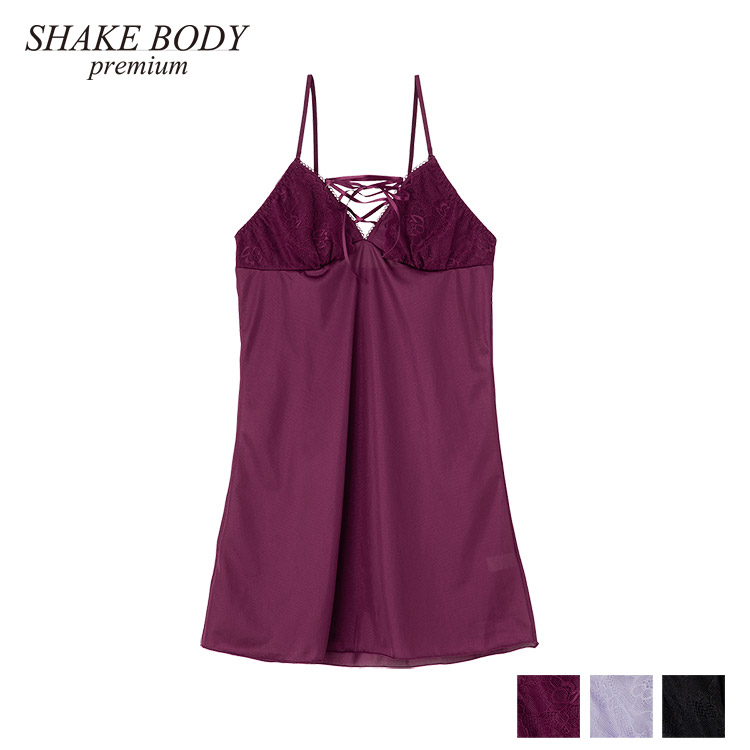 637400｜Shake Body セクシーレースアップ スリップ 全3色 M