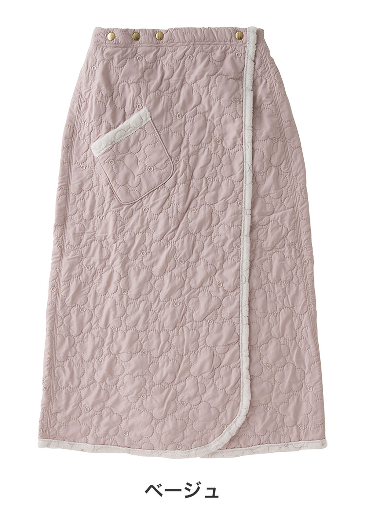 20-52104｜ナルエー narue ピーチスキンキルト デイジー ルームウェア ラップスカート 全4色 M-L