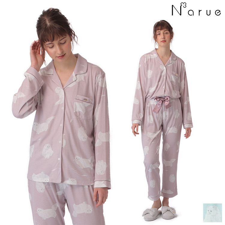 20-71434｜ナルエー narue T／Rスムース フラッフィーキャット ルームウェア 上下セット 全2色 M-L