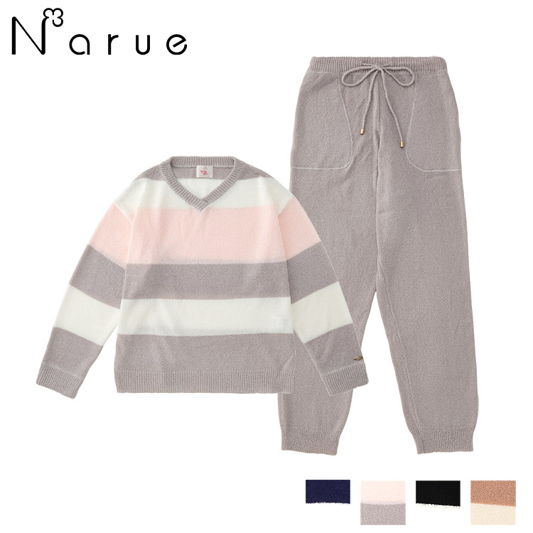 20-11438｜ナルエー narue グラデーションサマーニット 上下セット 全4色 M-L