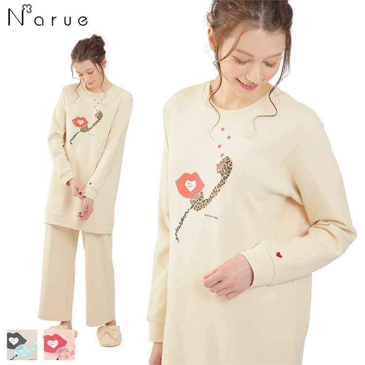ナルエー Narue ハニカムニット ガールトーク ルームウェア チュニック 全3色 M L 21 511 下着 ランジェリーの専門店 アンテシュクレ Intesucre