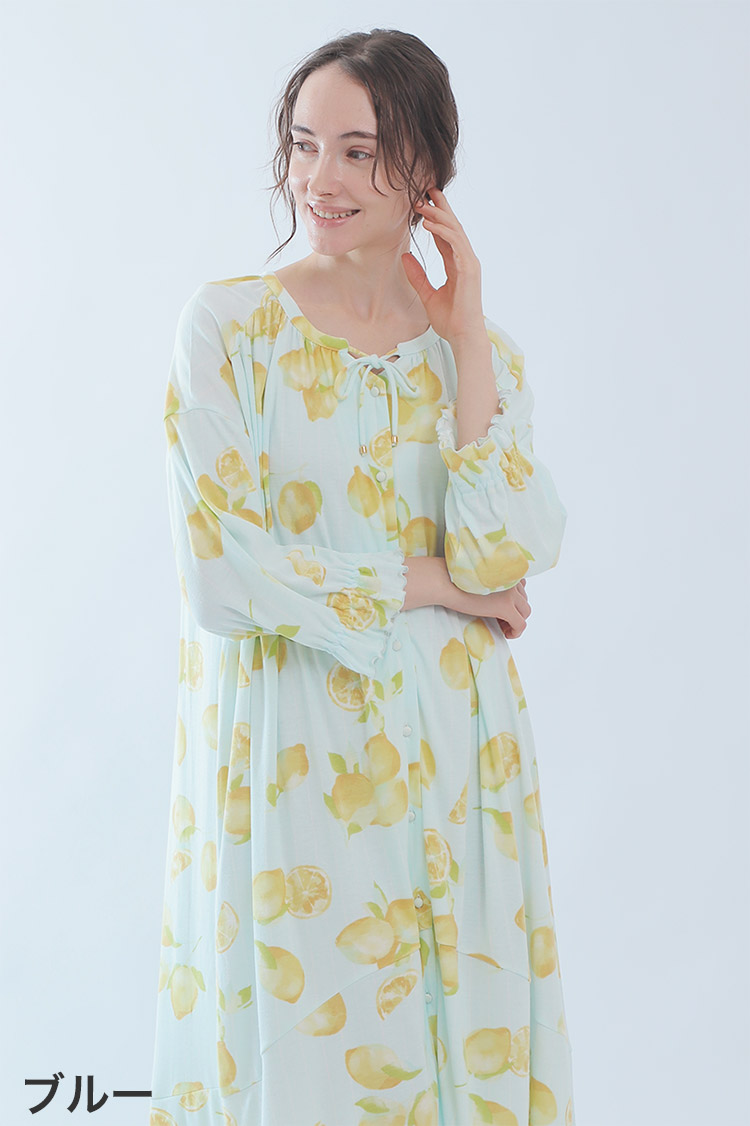 21 ナルエー Narue ｔｒスムース シトラスレモン ルームウェア ワンピース 全3色 M L M L ピンク アンテシュクレ オンラインショップ