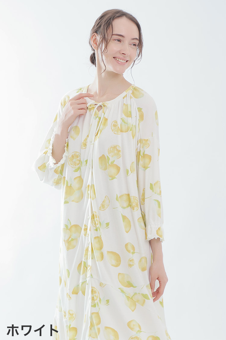 21 ナルエー Narue ｔｒスムース シトラスレモン ルームウェア ワンピース 全3色 M L M L ピンク アンテシュクレ オンラインショップ