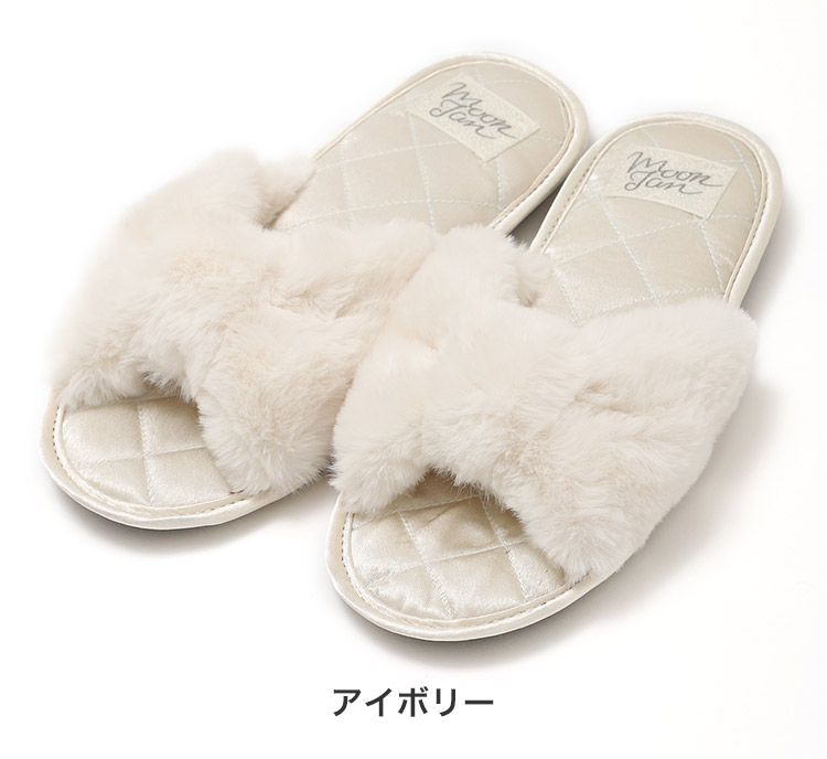 ナルエー narue ファーリボン スリッパ 全4色 22-11705 通販
