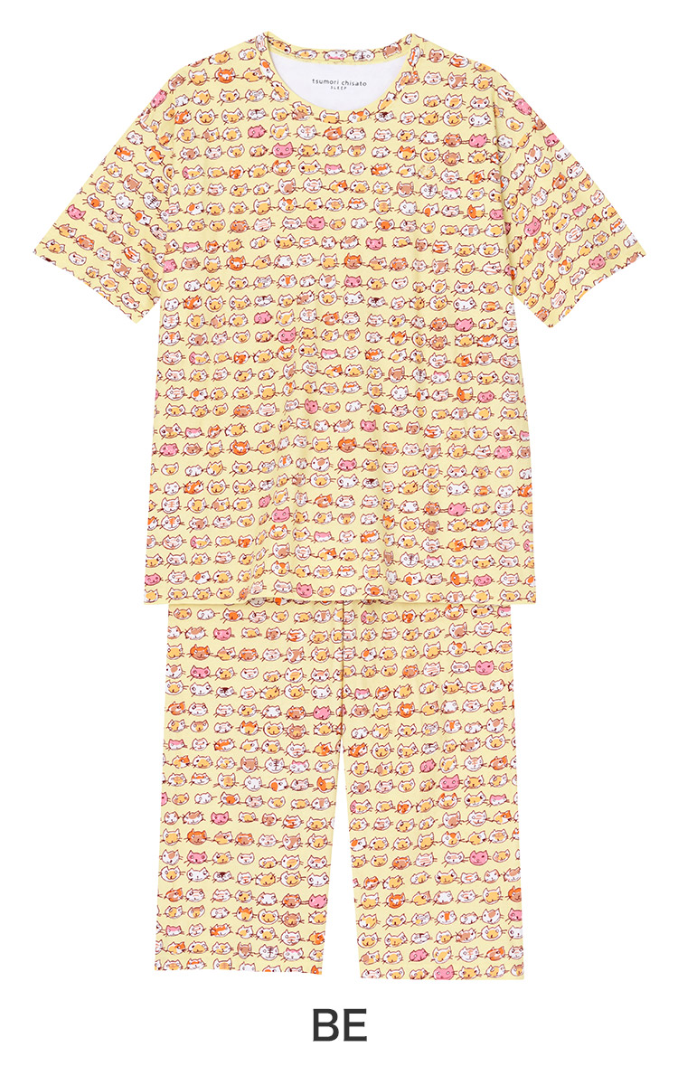UDP001｜ワコール ツモリチサト パジャマ 上下セット 5分袖＋7分丈 全3色 M/L