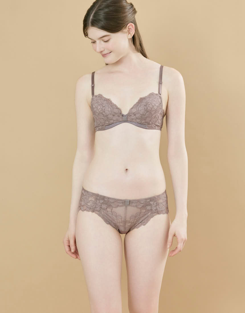 BUN201|ウンナナクール une nana cool リボンブラレース 胸もとフィットながもち~動いても、キレイはつづく~ ブラジャー単品 BCDEFFカップ アンダー 65/70/75cm