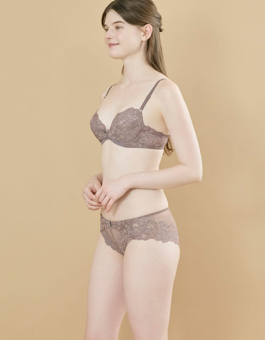 BUN201|ウンナナクール une nana cool リボンブラレース 胸もとフィットながもち~動いても、キレイはつづく~ ブラジャー単品 BCDEFFカップ アンダー 65/70/75cm