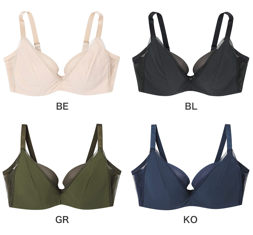 JB2310|ウンナナクール une nana cool 脇スッキリ さあ、わたし シンプル ブラジャー単品 BCDEFGカップ アンダー 65/70/75/80cm