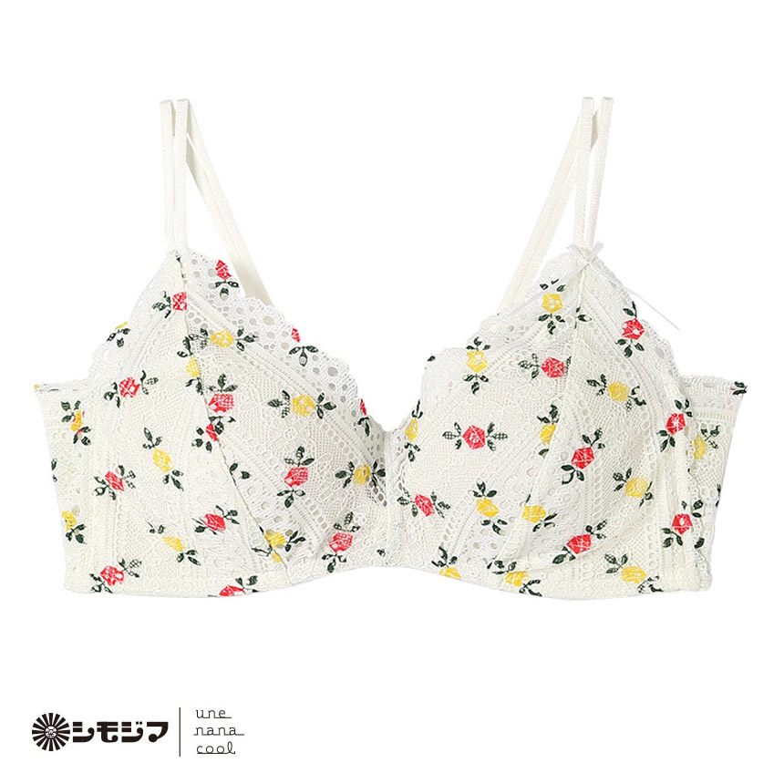 JB3522|ウンナナクール une nana cool MADE WITH シモジマ 364 レース ノンワイヤーブラ S/M/L/LL