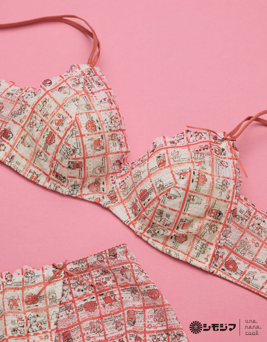 JB3522|ウンナナクール une nana cool MADE WITH シモジマ 364 レース ノンワイヤーブラ S/M/L/LL