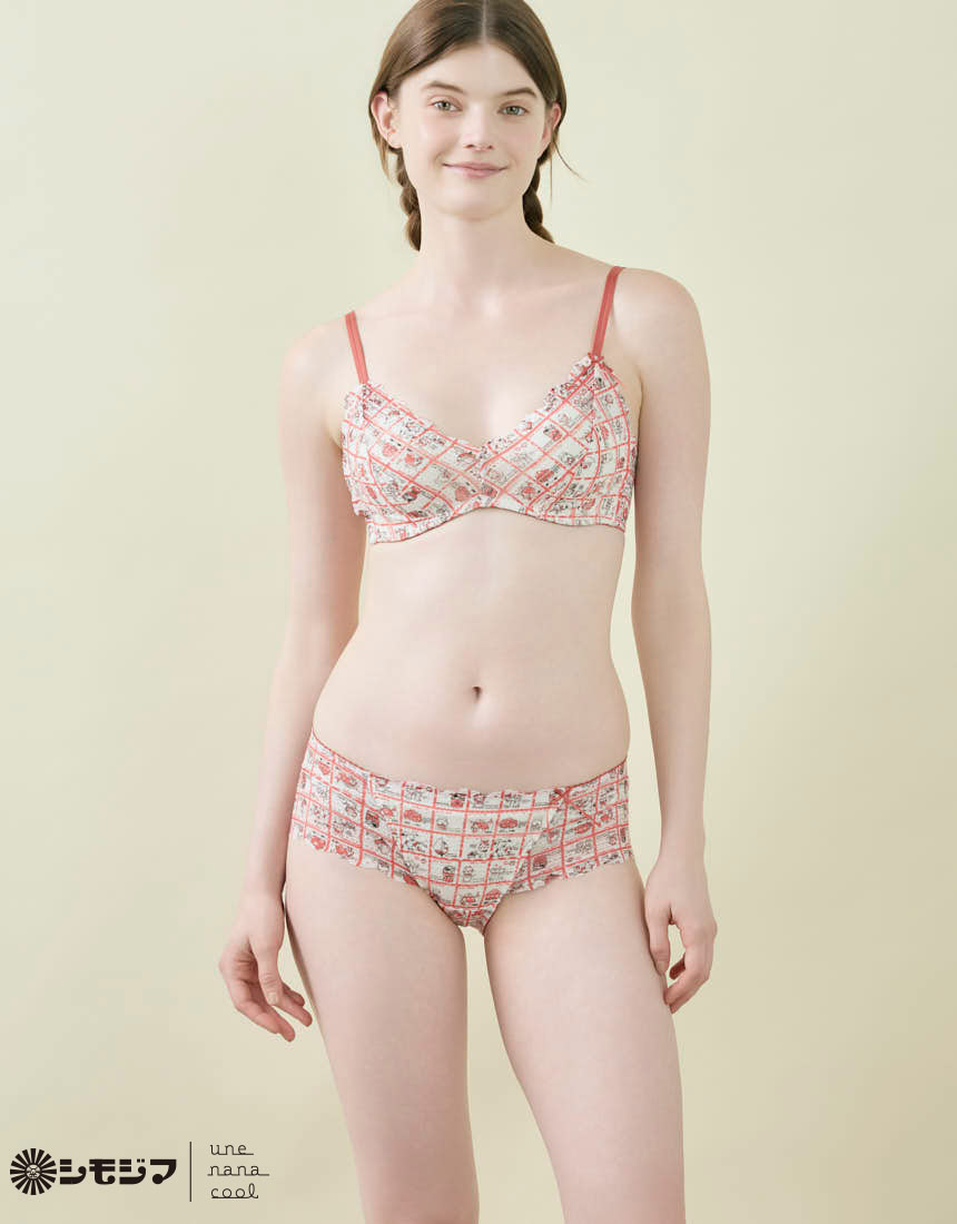 JB3522|ウンナナクール une nana cool MADE WITH シモジマ 364 レース ノンワイヤーブラ S/M/L/LL