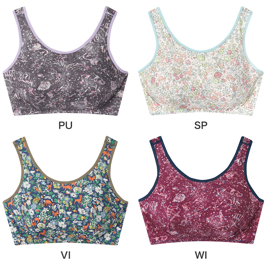 JB3950|ウンナナクール une nana cool ナイトアップブラ MADE WITH LIBERTY FABRIC ノンワイヤーブラ M/L/LL