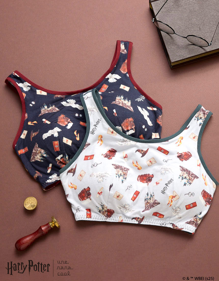 JB3957|ウンナナクール une nana cool Harry Potter × une nana cool ナイトアップブラ ノンワイヤーブラ M/L/LL/3L