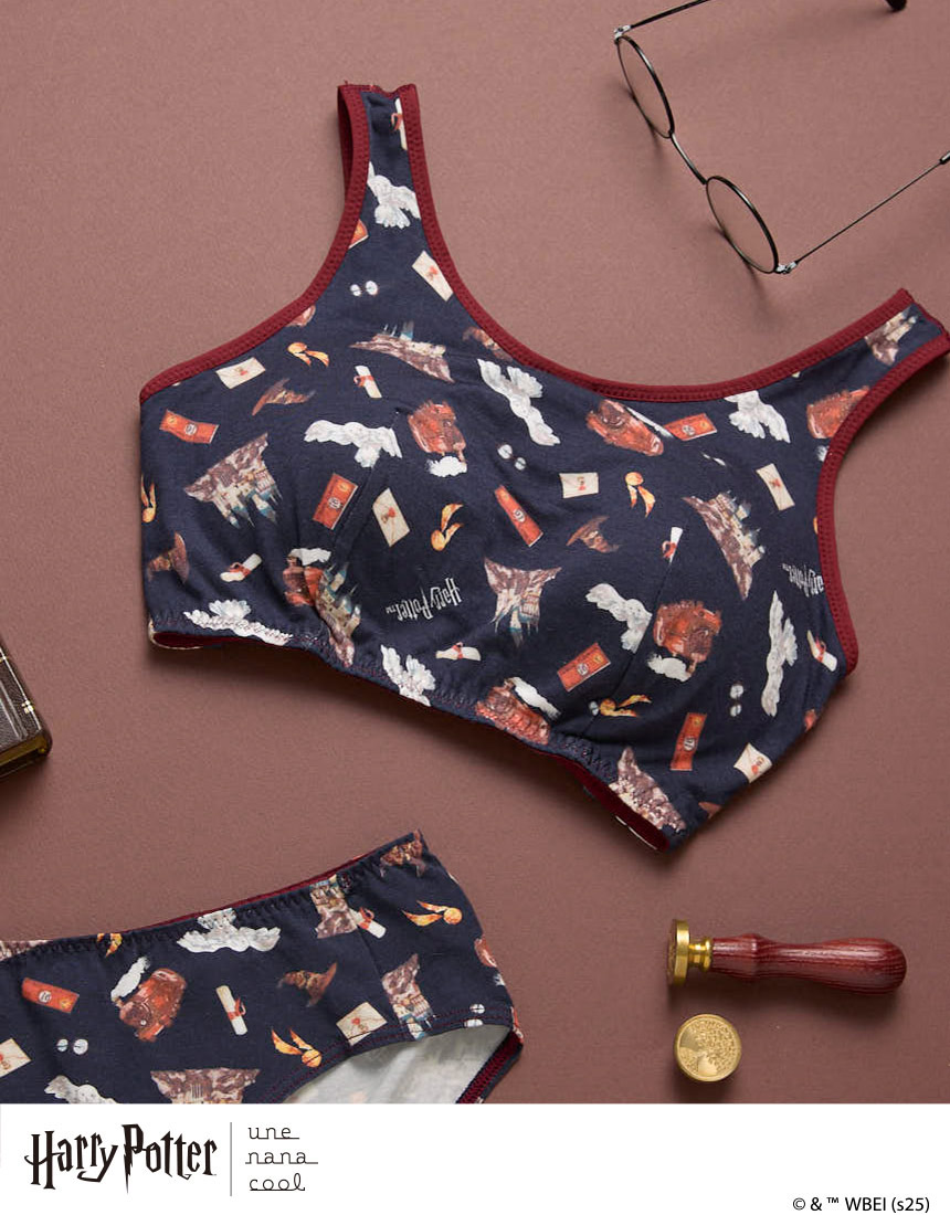 JB3957|ウンナナクール une nana cool Harry Potter × une nana cool ナイトアップブラ ノンワイヤーブラ M/L/LL/3L