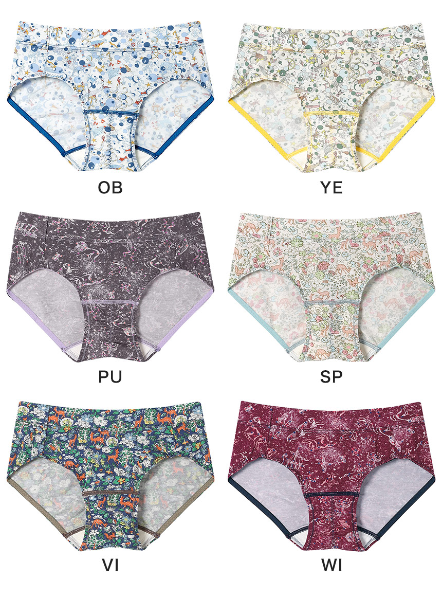 LF5050|ウンナナクール une nana cool ナイトアップブラ連動 MADE WITH LIBERTY FABRIC サニタリーショーツ 羽つきナプキン対応 M/L