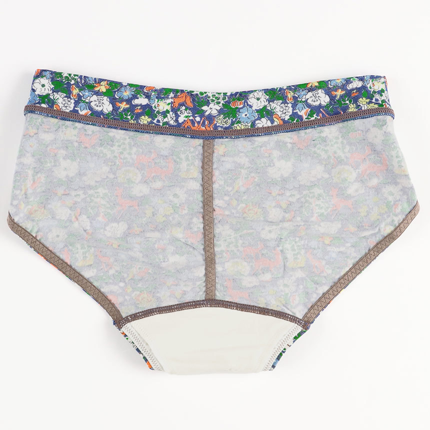 LF5050|ウンナナクール une nana cool ナイトアップブラ連動 MADE WITH LIBERTY FABRIC サニタリーショーツ 羽つきナプキン対応 M/L