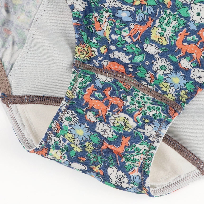 LF5650|ウンナナクール une nana cool ナイトアップブラ連動 MADE WITH LIBERTY FABRIC ナイト用 サニタリーショーツ 羽つきナプキン対応 M/L