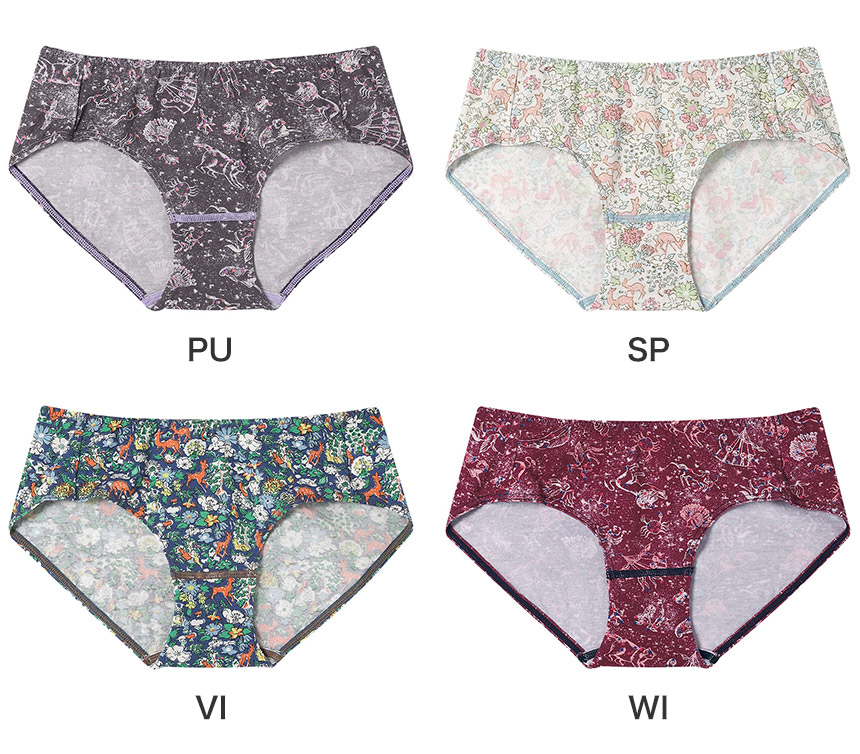 LF6250|ウンナナクール une nana cool ナイトアップブラ連動 MADE WITH LIBERTY FABRIC スタンダードショーツ M/L