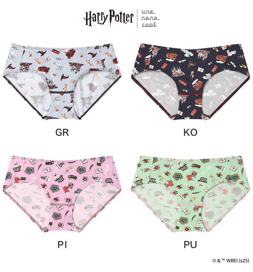 LF6257|ウンナナクール une nana cool Harry Potter × une nana cool ナイトアップブラ連動 スタンダードショーツ M/L