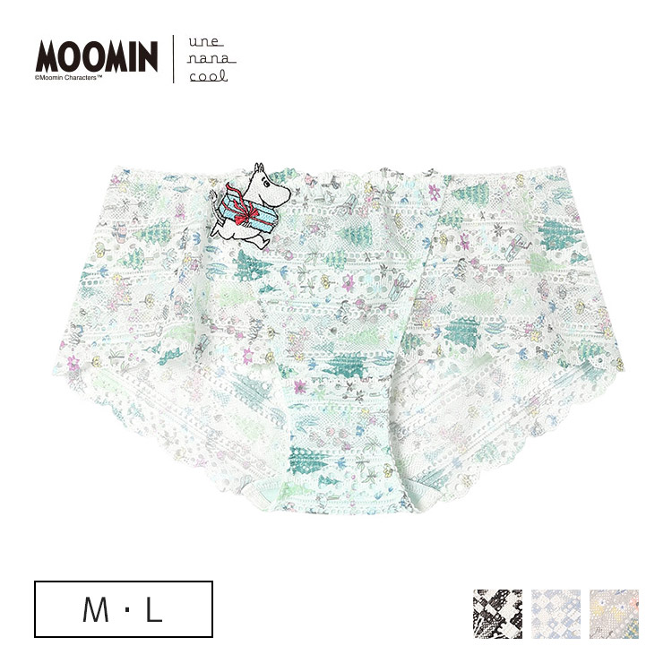 PUN230｜ウンナナクール une nana cool MOOMIN × une nana cool 364 レース 総レースショーツ M/L
