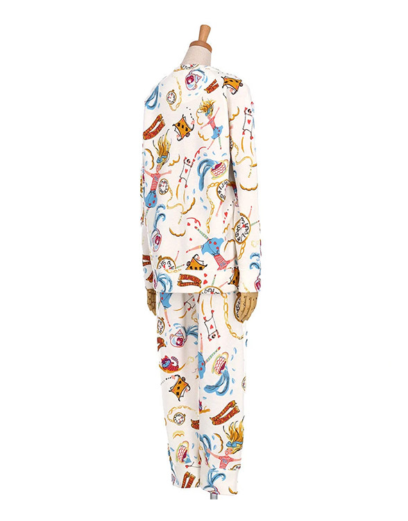 UDW400|ワコール ツモリチサト スリープ 綿混 吸湿発熱 パジャマ 上下セット 10分丈・10分袖 M/L