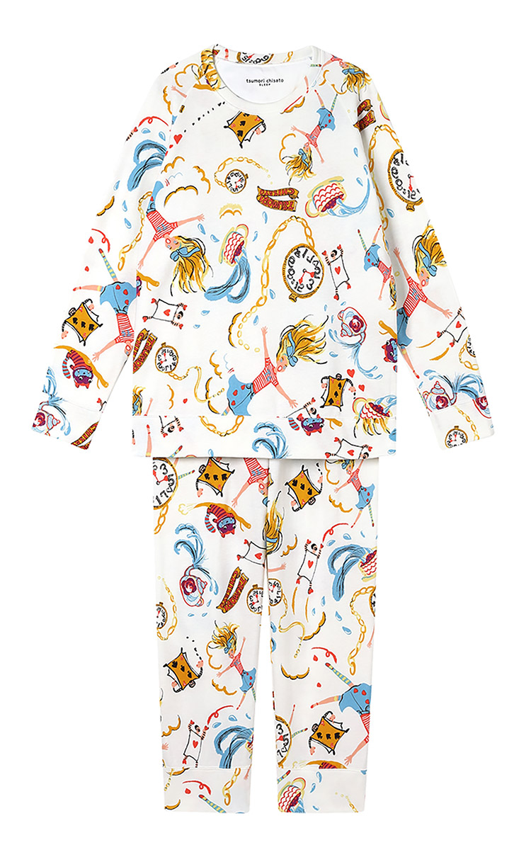 UDW400|ワコール ツモリチサト スリープ 綿混 吸湿発熱 パジャマ 上下セット 10分丈・10分袖 M/L