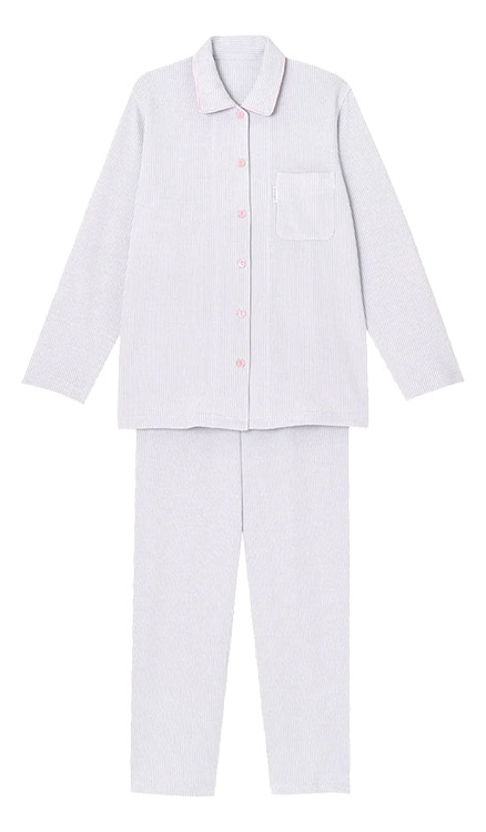 YDW006|ワコール 睡眠科学 パジャマ 上下セット レディース 綿100% 10分丈 10分袖 M/L