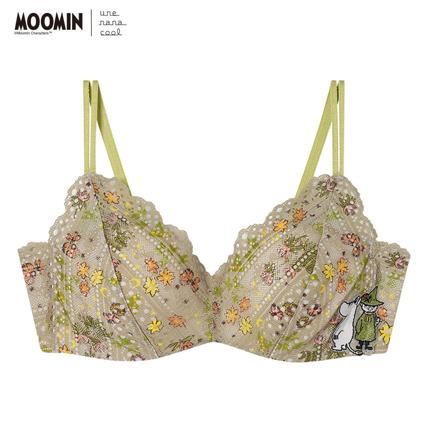 BUN140|ウンナナクール une nana cool MOOMIN × une nana cool 364ブラ レース ノンワイヤーブラ S/M/L/LL