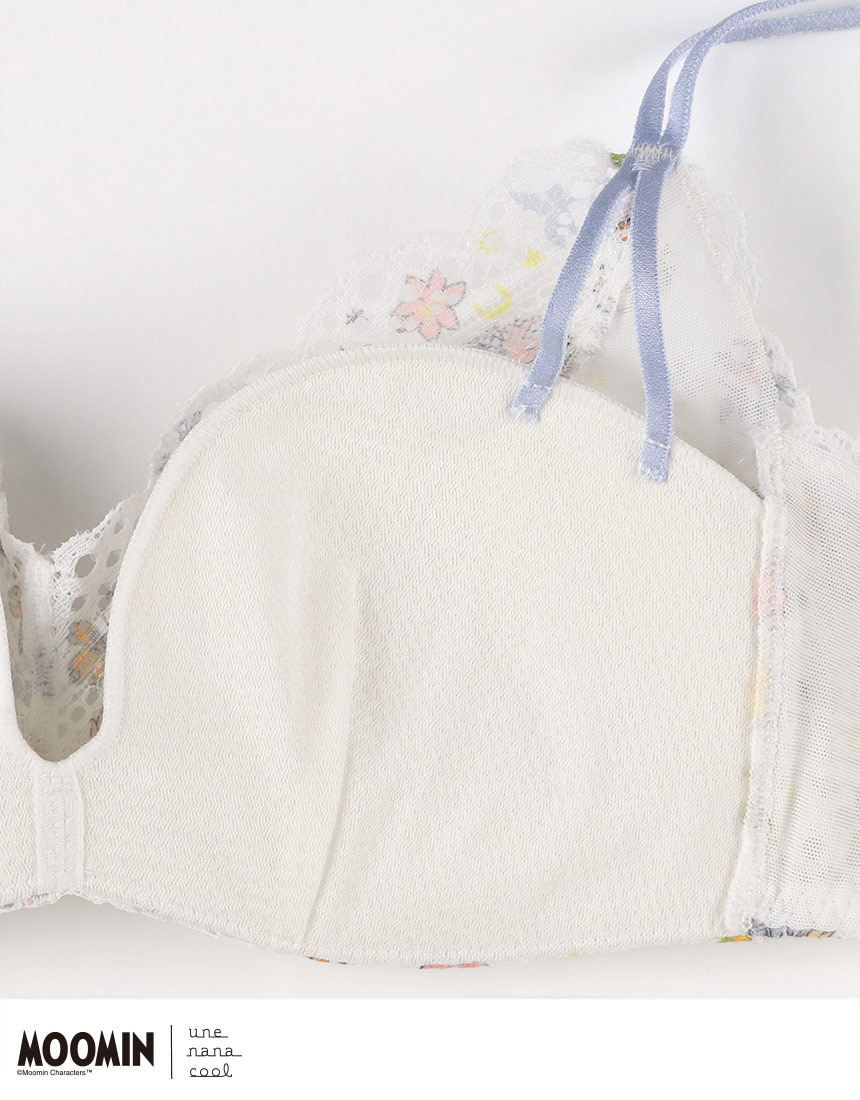 BUN140|ウンナナクール une nana cool MOOMIN × une nana cool 364ブラ レース ノンワイヤーブラ S/M/L/LL