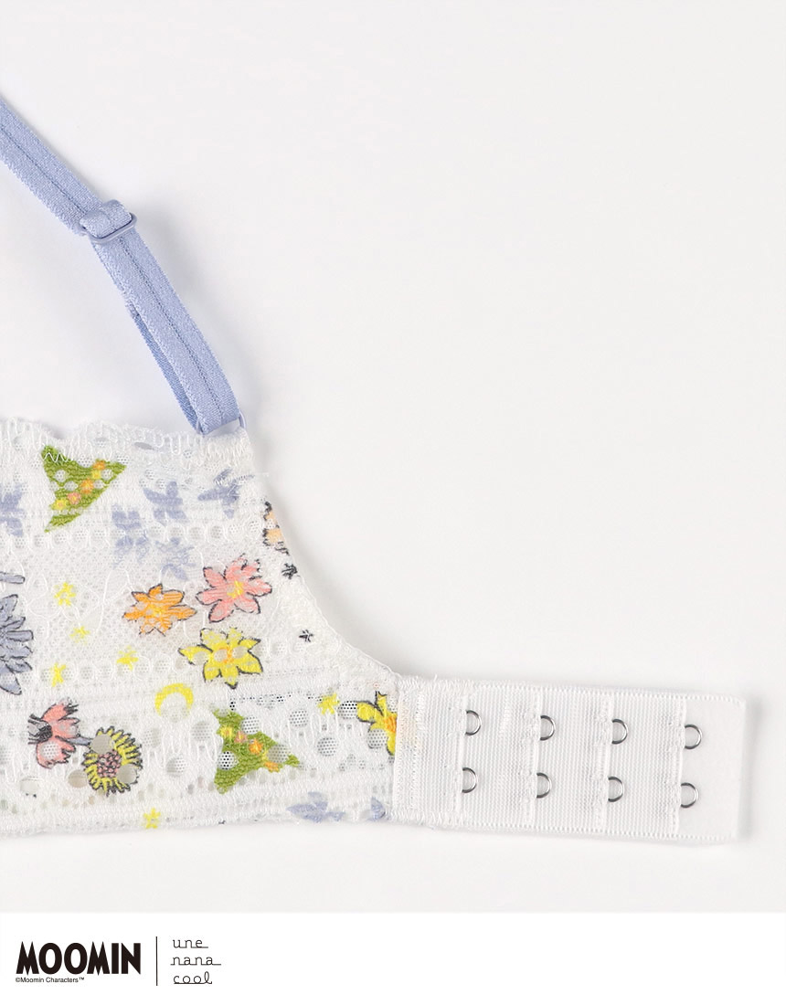 BUN140|ウンナナクール une nana cool MOOMIN × une nana cool 364ブラ レース ノンワイヤーブラ S/M/L/LL
