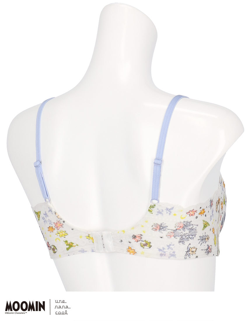 BUN140|ウンナナクール une nana cool MOOMIN × une nana cool 364ブラ レース ノンワイヤーブラ S/M/L/LL