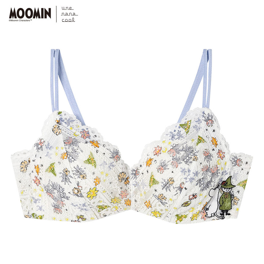 BUN140|ウンナナクール une nana cool MOOMIN × une nana cool 364ブラ レース ノンワイヤーブラ S/M/L/LL