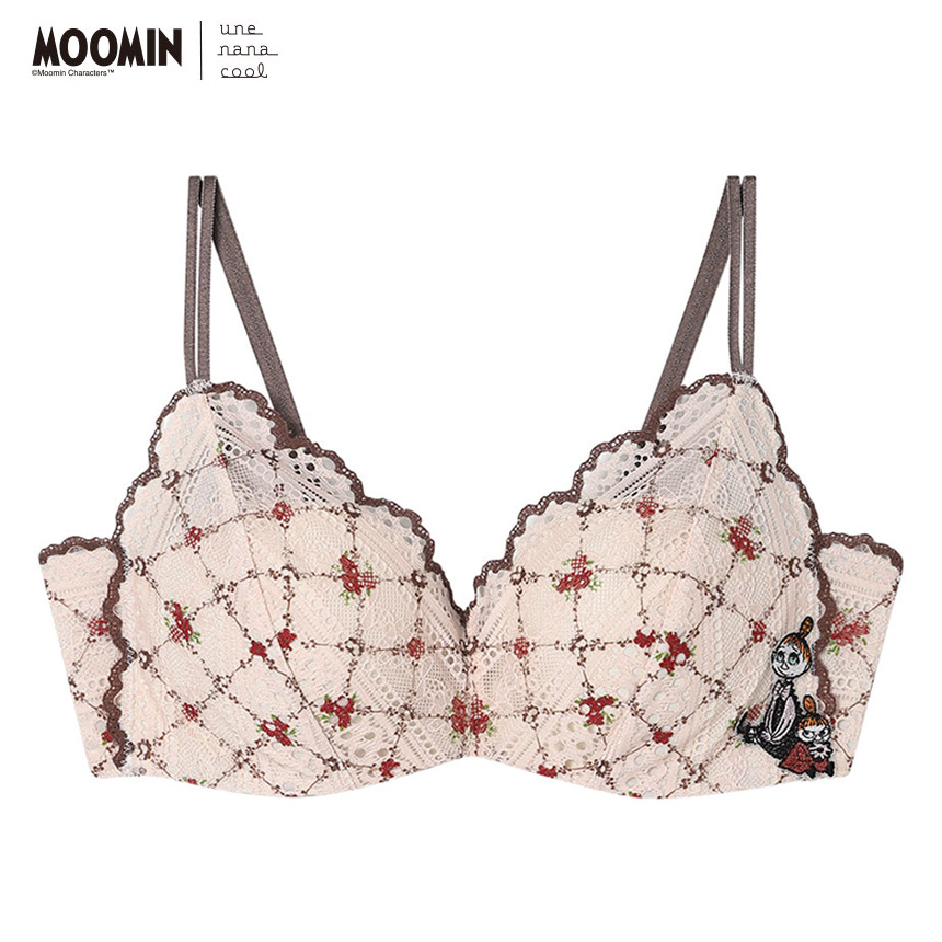 BUN140|ウンナナクール une nana cool MOOMIN × une nana cool 364ブラ レース ノンワイヤーブラ S/M/L/LL