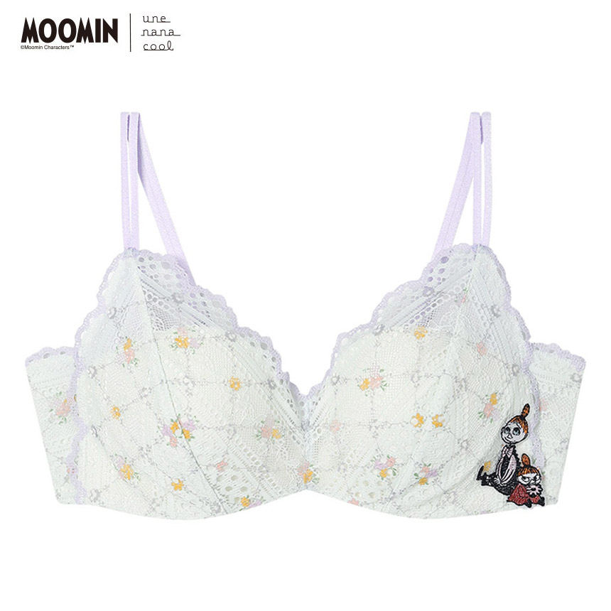 BUN140|ウンナナクール une nana cool MOOMIN × une nana cool 364ブラ レース ノンワイヤーブラ S/M/L/LL