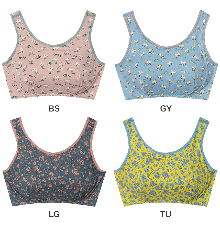 JB3950|ウンナナクール une nana cool ナイトアップブラ MADE WITH LIBERTY FABRIC ノンワイヤーブラ M/L/LL/3L