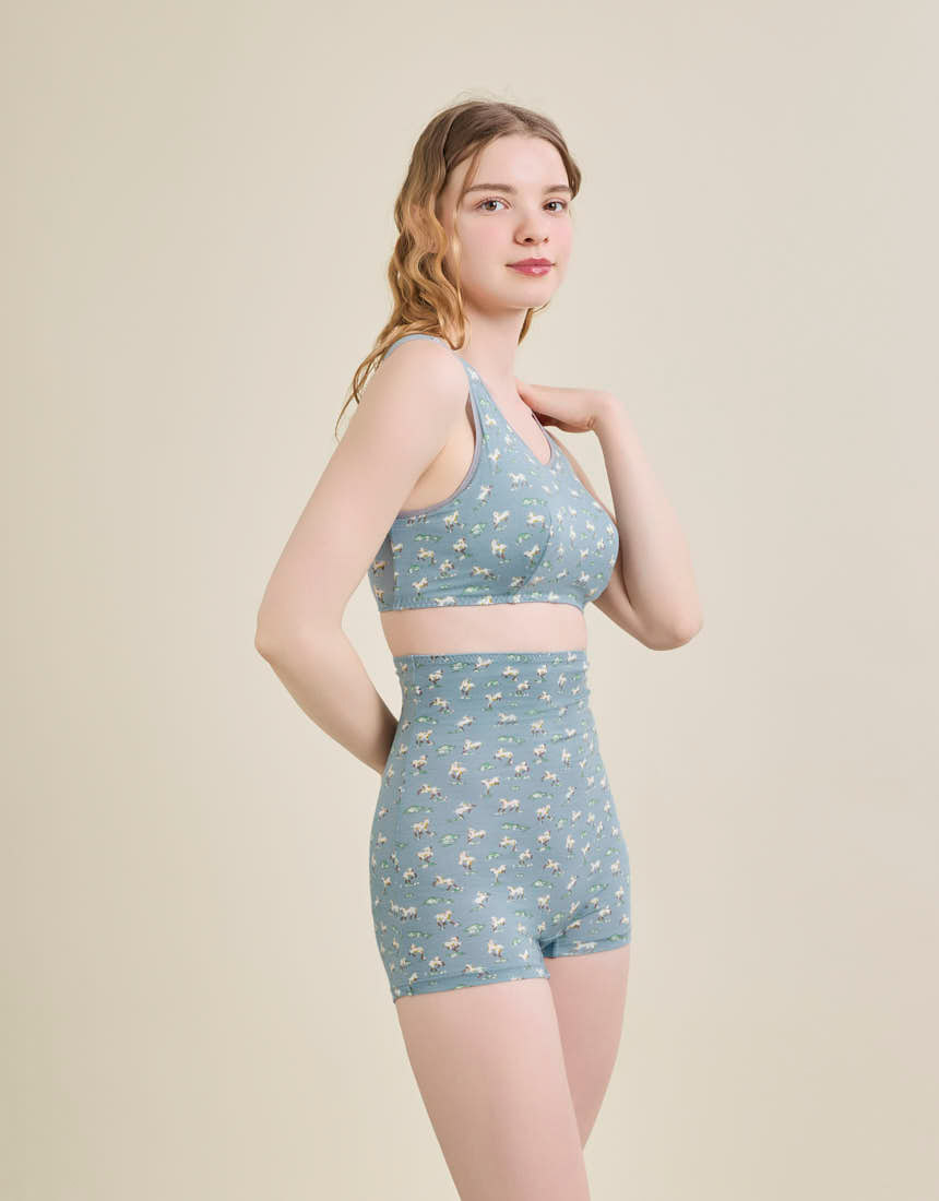 JB3950|ウンナナクール une nana cool ナイトアップブラ MADE WITH LIBERTY FABRIC ノンワイヤーブラ M/L/LL/3L