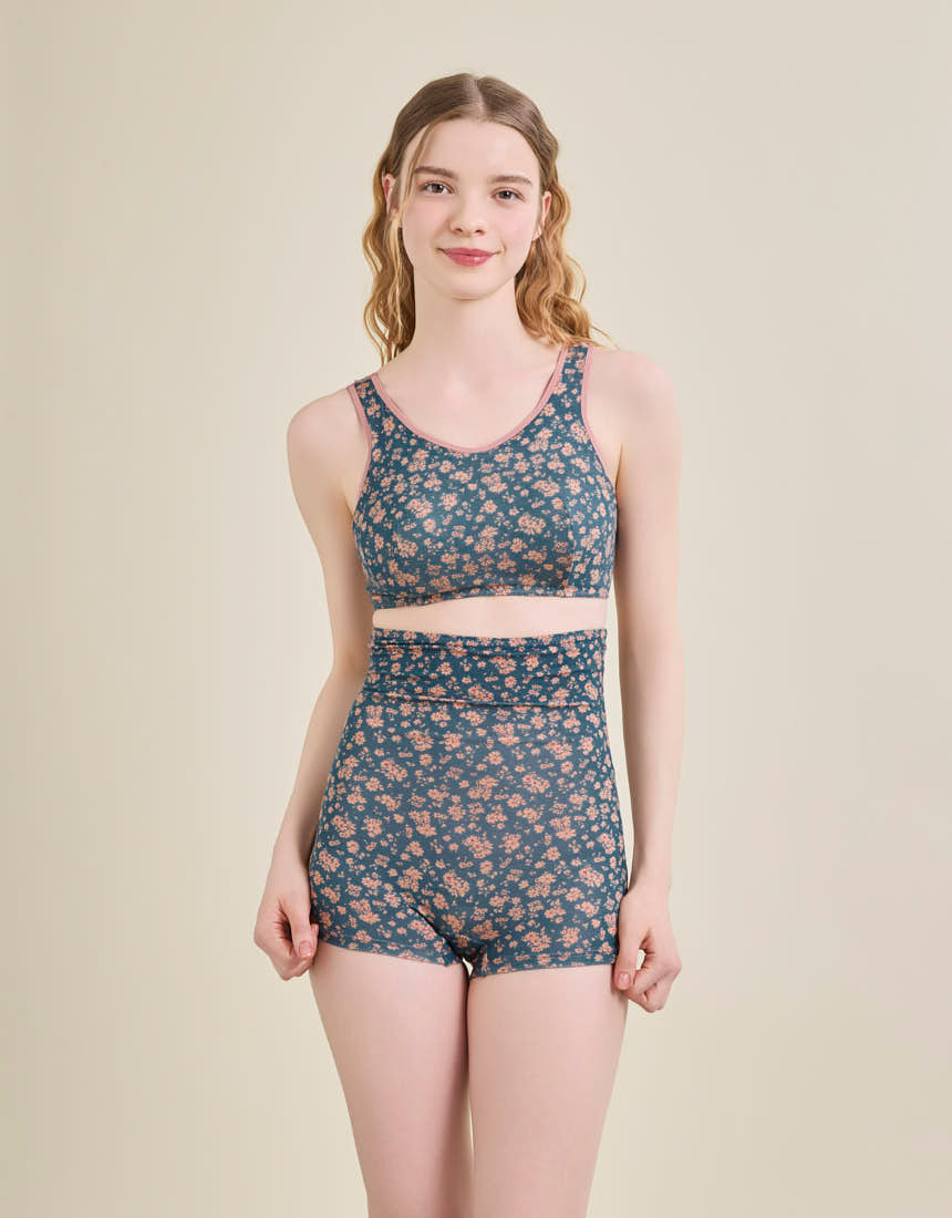 JB3950|ウンナナクール une nana cool ナイトアップブラ MADE WITH LIBERTY FABRIC ノンワイヤーブラ M/L/LL/3L