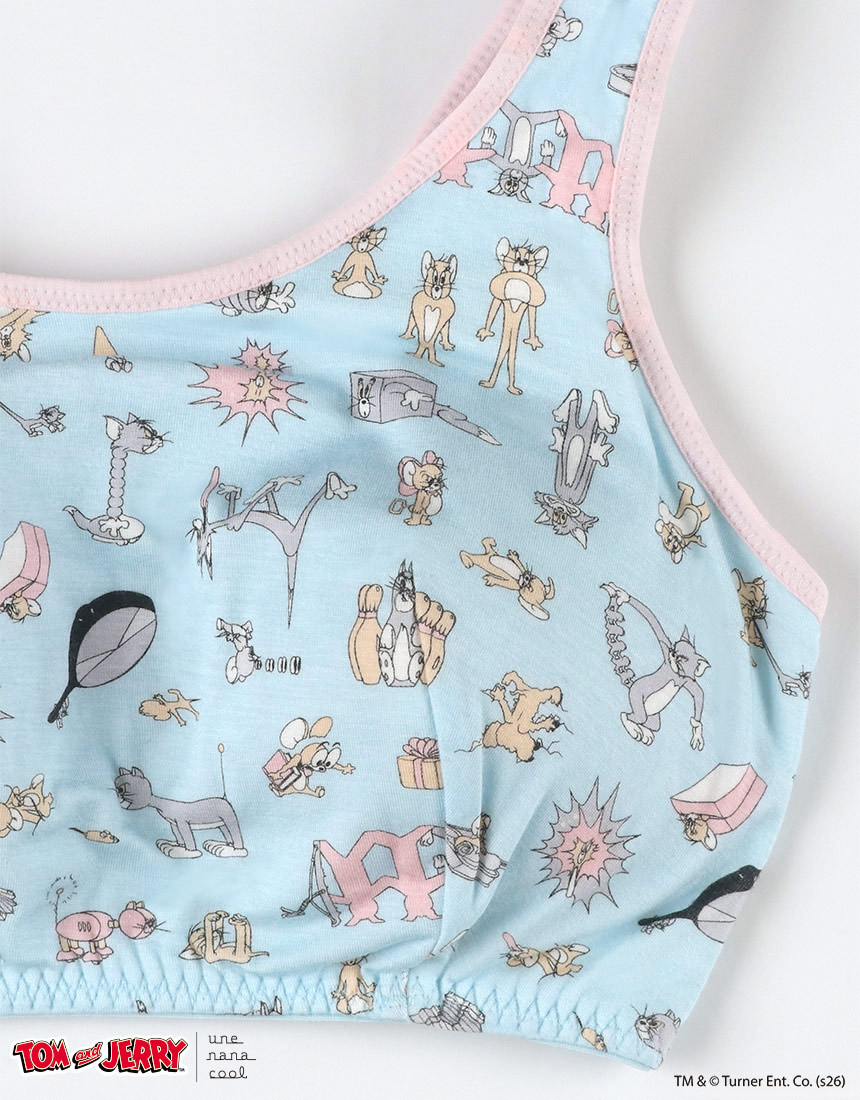 JB3959|ウンナナクール une nana cool トムとジェリー × une nana cool ナイトアップブラ ノンワイヤーブラ M/L/LL