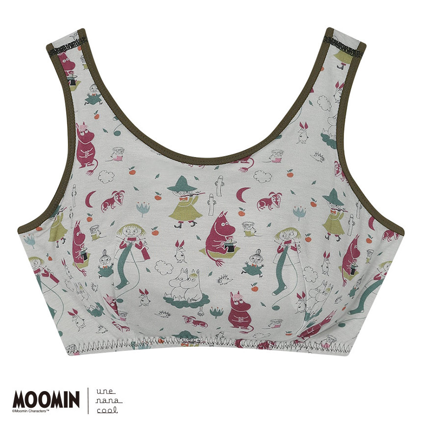 JB3961|ウンナナクール une nana cool MOOMIN × une nana cool ナイトアップブラ ノンワイヤーブラ M/L/LL/3L