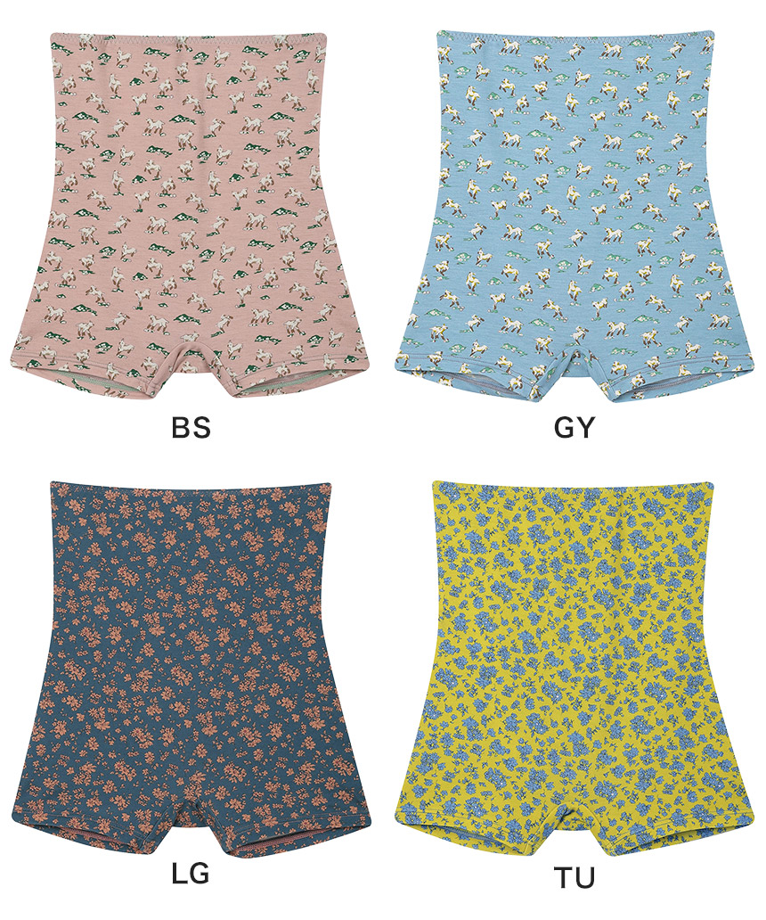 LF3050|ウンナナクール une nana cool ナイトアップブラ連動 MADE WITH LIBERTY FABRIC ハラマキ付きショーツ ボーイレングスショーツ M/L